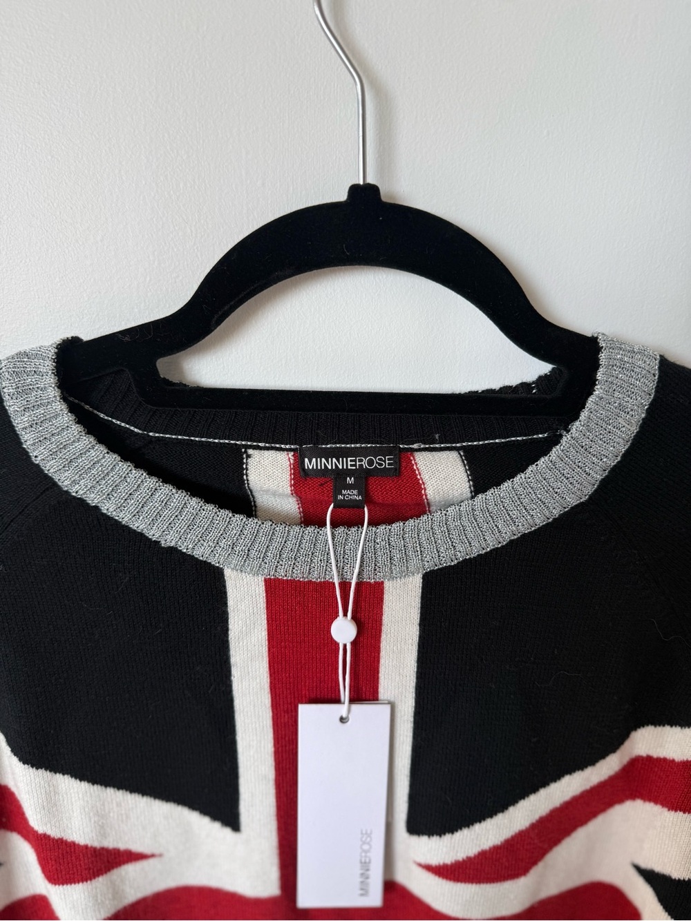 NWT Minnie Rose Black, Red & Cream Union Jack Knit Sweater